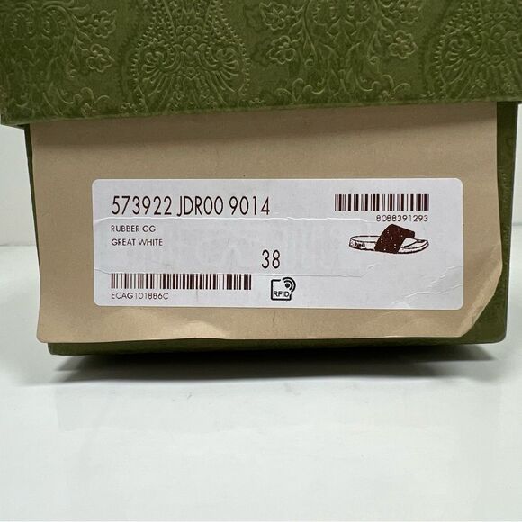 Gucci Offwhite Rubber GG Slides Size 38 Size 8 - Picture 7 of 8